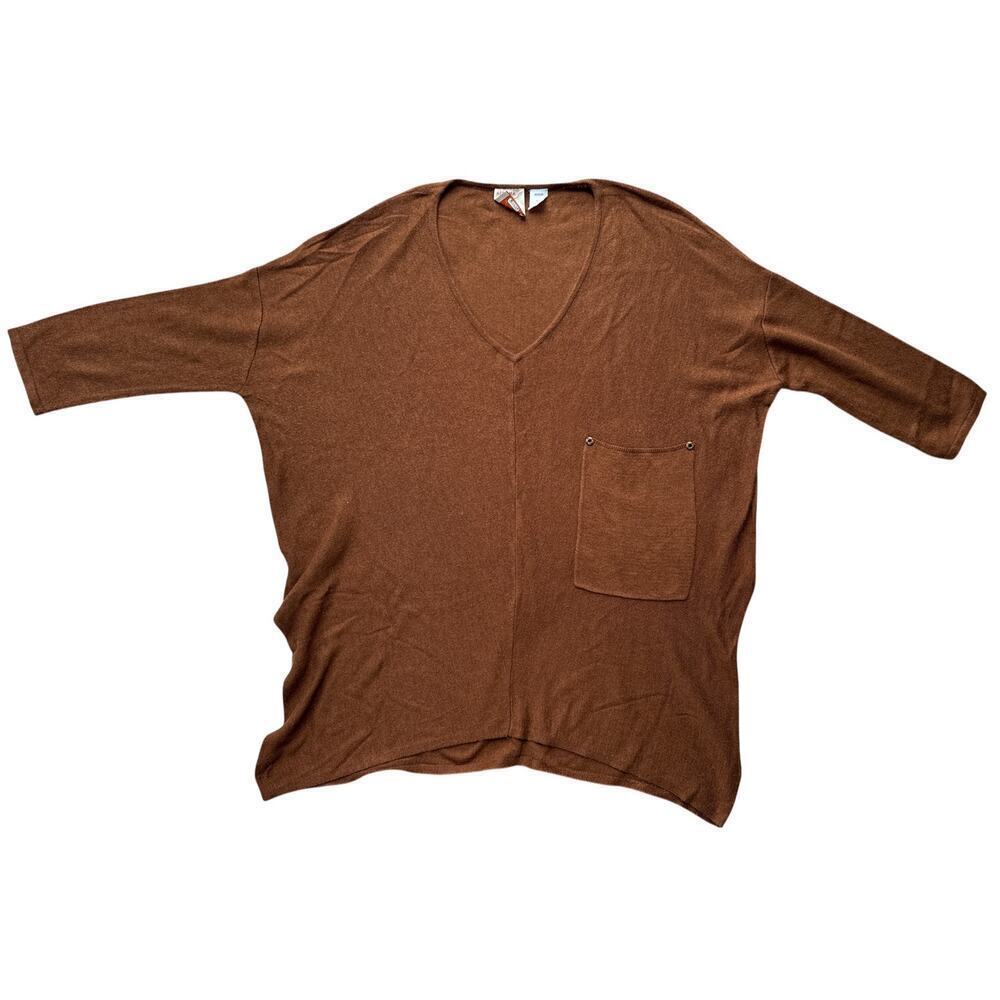 Kerisma Brick V Neck Oversize Pocket 3/4 Sleeve Sweater Size S/M